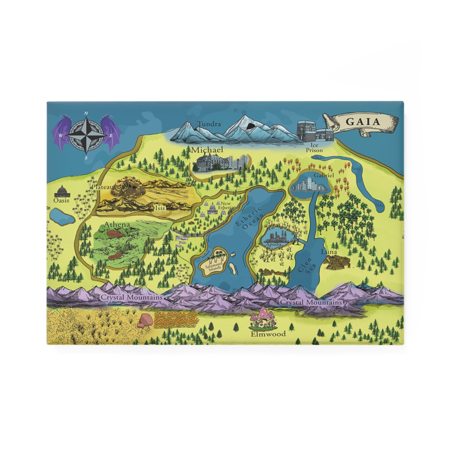 Map of Gaia (Magnet) 1 or 10 pcs